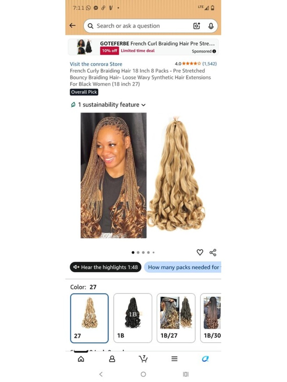 French Curly Braiding Hair French Curls Bouncy Braiding Hair Synthetic Hair ]